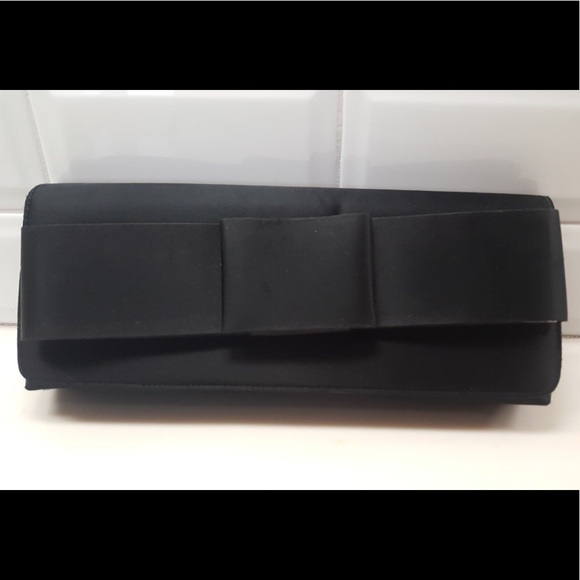 NWOT KATE LANDRY Black Satin Evening Bag Clutch - Picture 2 of 7